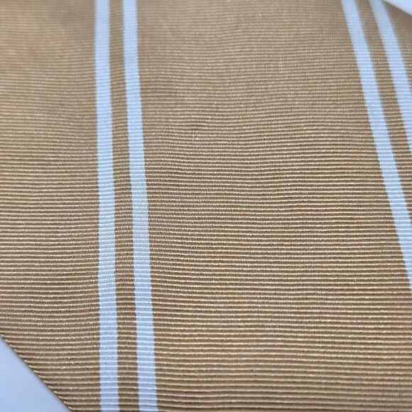 JACK SPADE WARREN STREET NEW YORK SILK TIE TAN WHITE STRIPE 2.75" X 58" ITALY - Picture 2 of 3